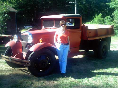Michelle with Model T Ford