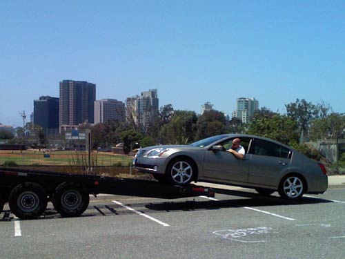 Loading the car in San Diego
